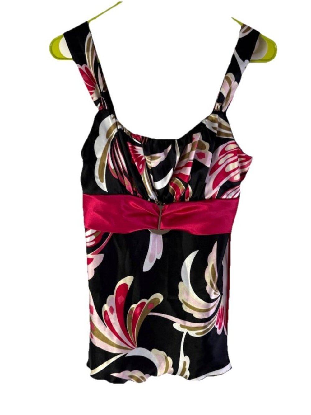 Vintage Y2K Satin Floral Baby Doll Top Shirt Fairy Grunge